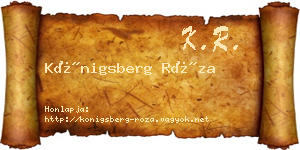Königsberg Róza névjegykártya